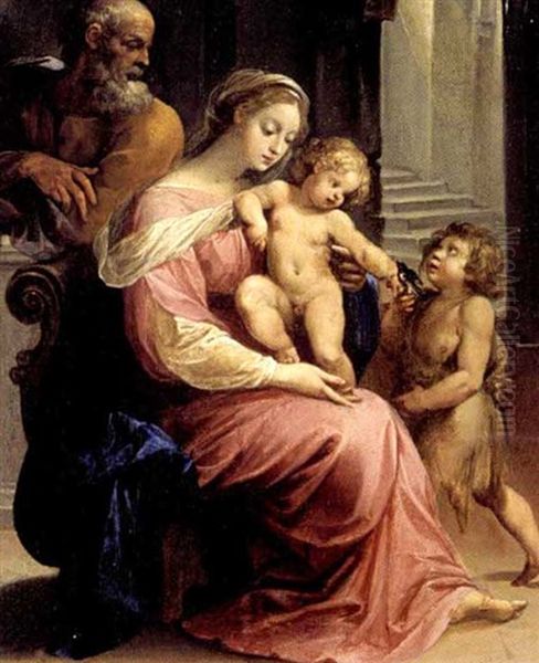 La Sainte Famille Et Saint Jean Baptiste Oil Painting by Giuseppe Cesari