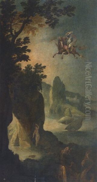 Perseus Befreit Andromeda Oil Painting by Giuseppe Cesari