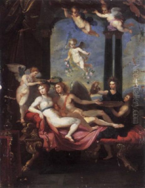 An Allegory Of Love Oil Painting by Giuseppe Cesari