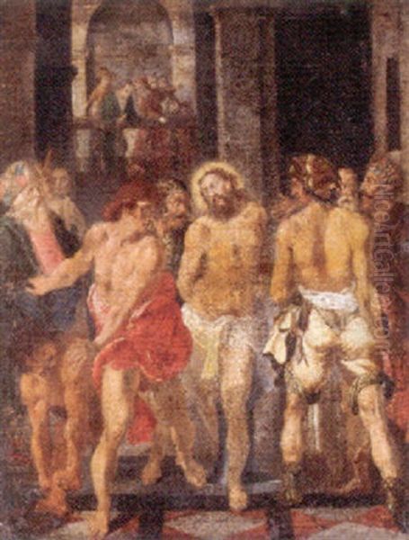 The Flagellation Of Christ Oil Painting by Giuseppe Cesari