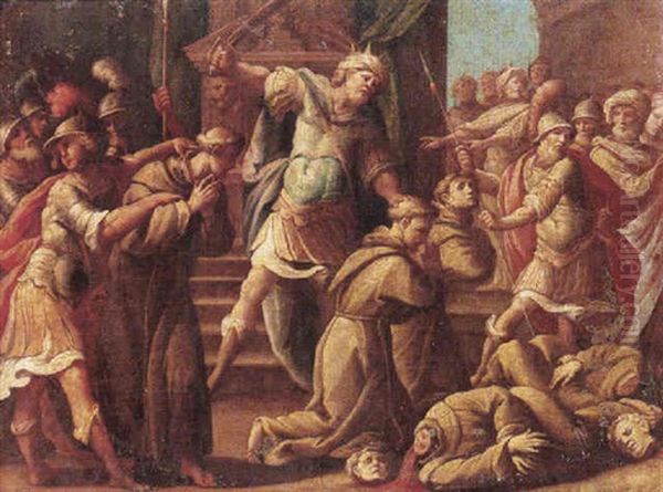 The Martyrdom Of Franciscan Monks Oil Painting by Giuseppe Cesari