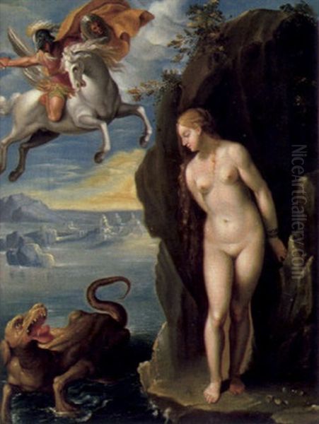 Perseus Und Andromeda Oil Painting by Giuseppe Cesari