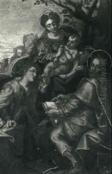 Virgin And Child With Two Saints by Giuseppe Cesari