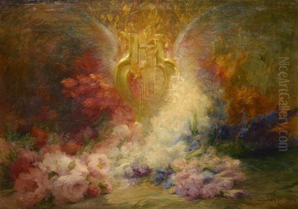 Grande Composition Aux Fleurs Oil Painting by Achille Theodore Cesbron