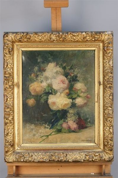 Jetee De Roses Oil Painting by Achille Theodore Cesbron