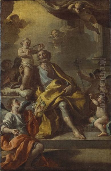 The Coronation Of Saint Joseph Oil Painting by Jacopo Cestaro