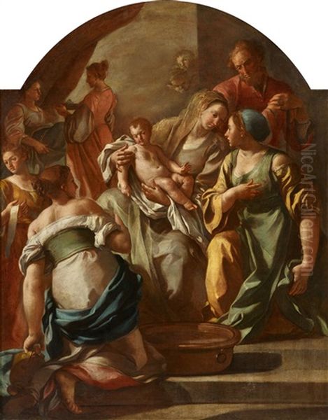 The Birth Of The Virgin Oil Painting by Jacopo Cestaro