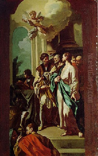 Christ In The House Of The Centurion Oil Painting by Jacopo Cestaro