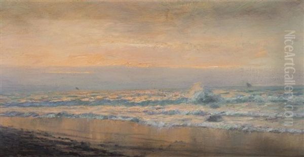 La Vague Au Couchant Oil Painting by Arsene Chabanian