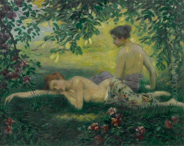 Repose Oil Painting by Maurice Chabas