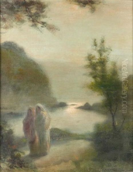 Coucher De Soleil Oil Painting by Maurice Chabas