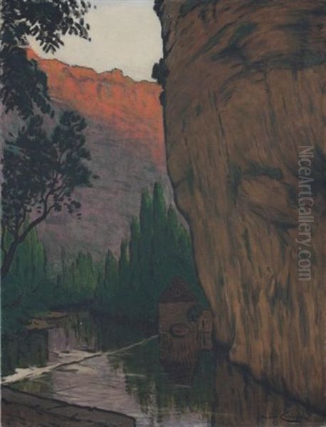 La Montagne Rouge Oil Painting by Maurice Chabas