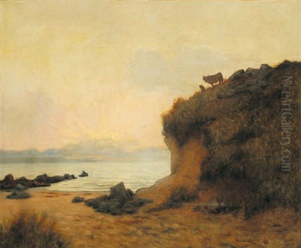 Crepuscule En Bord De Mer Oil Painting by Maurice Chabas