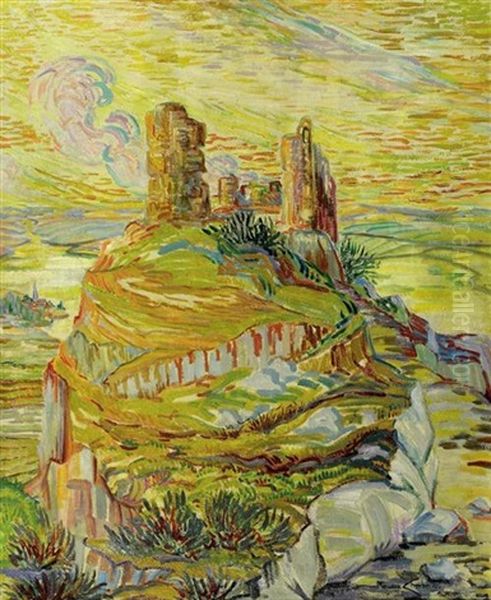 Ville Perchee Oil Painting by Maurice Chabas