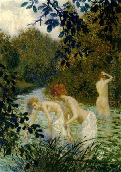 Nymphes Au Bain by Maurice Chabas