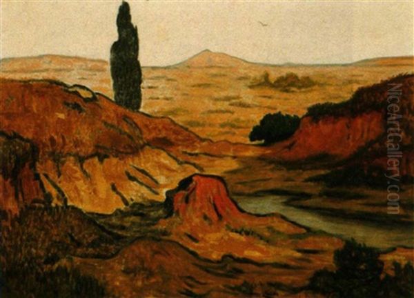 Paysage Aux Ocres Rouges Oil Painting by Maurice Chabas