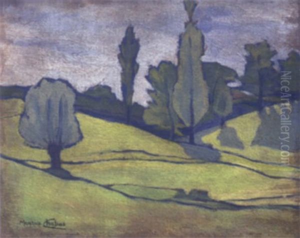 Paysage Synthetiste Sur L'aven Oil Painting by Maurice Chabas