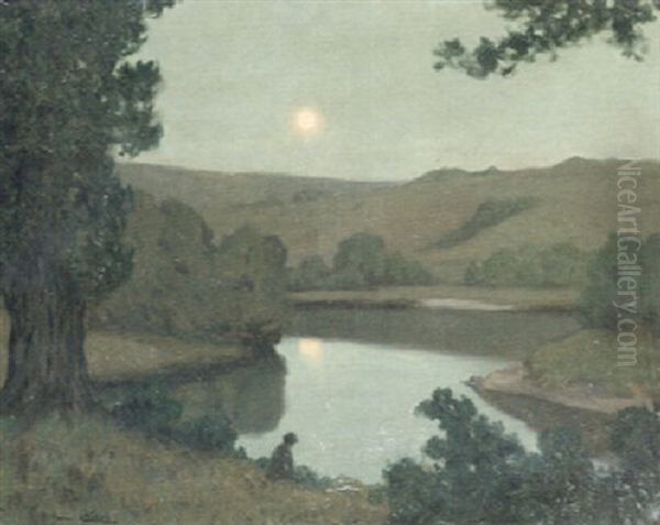 Moonlight Scene Oil Painting by Maurice Chabas