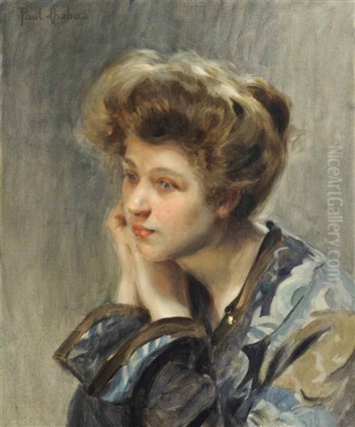 Portrait De Jeune Femme Oil Painting by Paul Emile Chabas