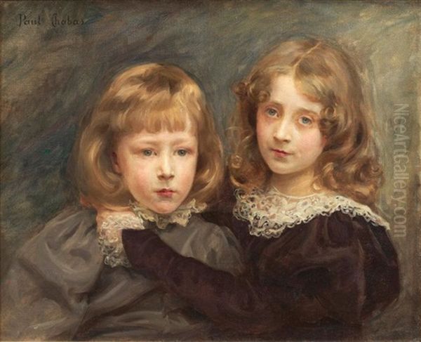 Portrait D'enfants Oil Painting by Paul Emile Chabas