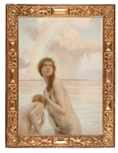 Untitled - Two Naked Girls Bathing Oil Painting by Paul Emile Chabas