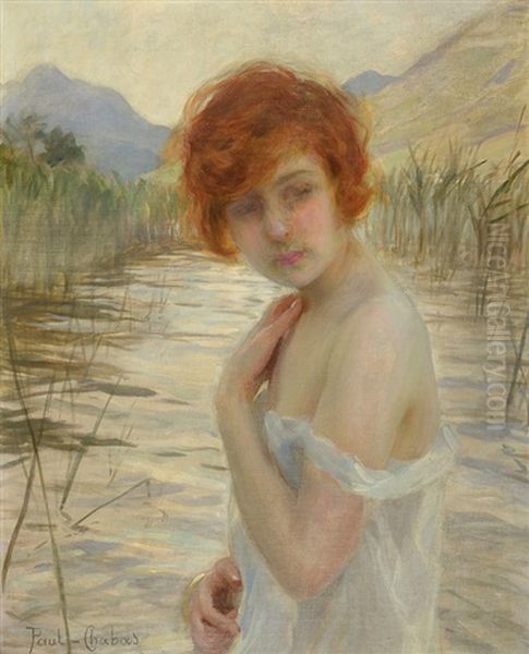 Sous Les Roseaux - Baigneuse Oil Painting by Paul Emile Chabas