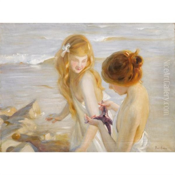 Deux Jeunes Filles A L'etoile De Mer Oil Painting by Paul Emile Chabas