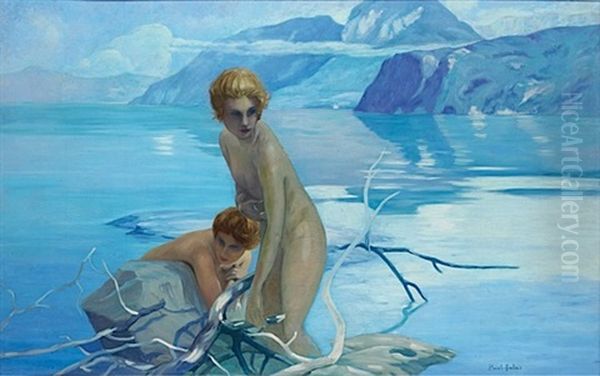 Baigneuses Au Lac D'annecy Oil Painting by Paul Emile Chabas