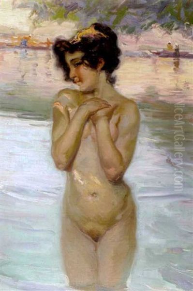 A Nymph In The Water Oil Painting by Paul Emile Chabas