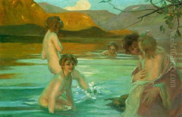 Baigneuse A La Riviere Oil Painting by Paul Emile Chabas