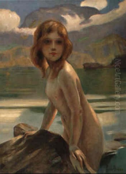 Petite Baigneuse Au Rocher by Paul Emile Chabas