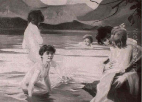 A Morning Swim Oil Painting by Paul Emile Chabas