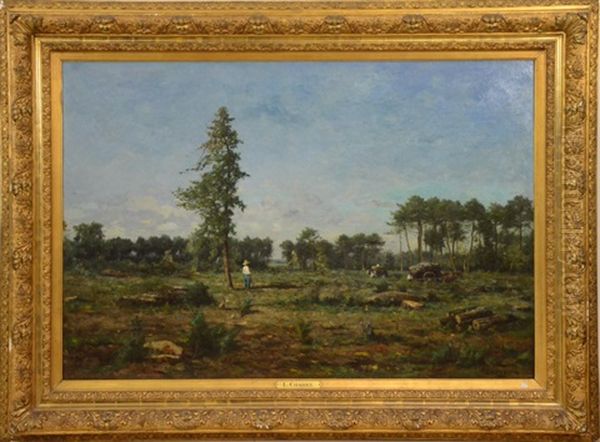 Travaux En Foret Oil Painting by Leonce Chabry