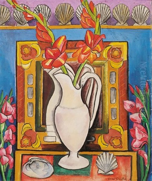 Shells And Flowers Oil Painting by Oliver Newberry Chaffee