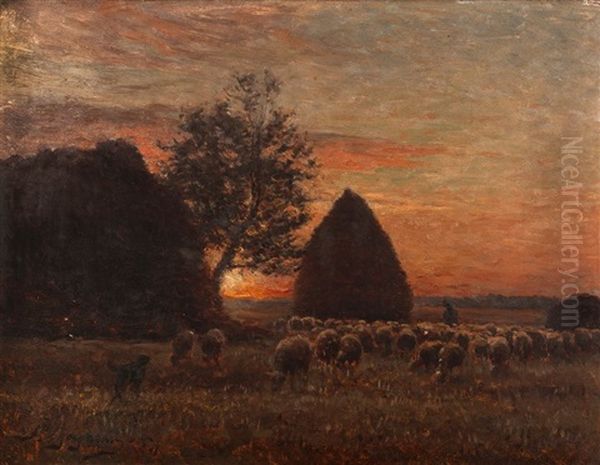 Paysage Oil Painting by Jean Ferdinand Chaigneau