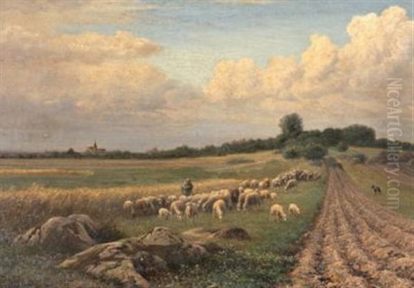 Le Pere Chicore Dans La Plaine De Chailly Oil Painting by Jean Ferdinand Chaigneau