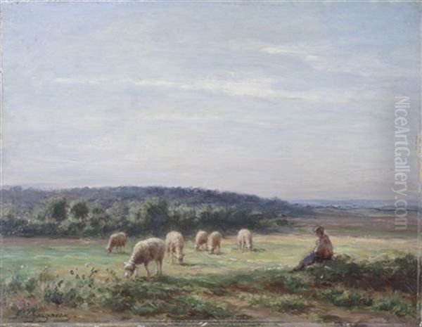 Tending Sheep by Jean Ferdinand Chaigneau