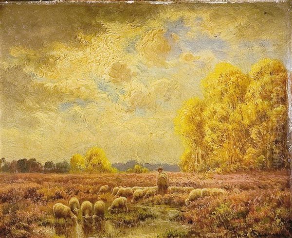 Paisaje Con Pastor Oil Painting by Paul Chaigneau