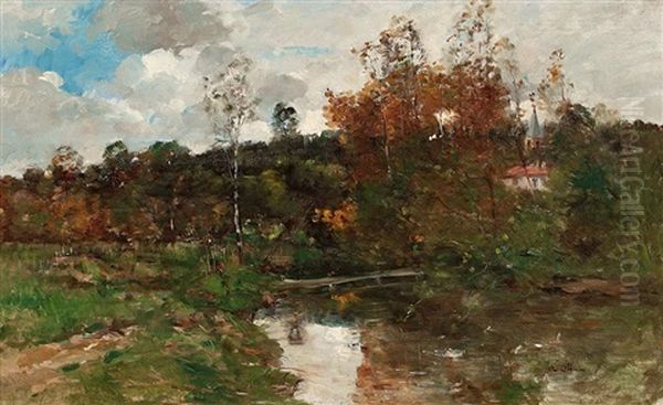 Paisaje Fluvial Oil Painting by Achille Chaine