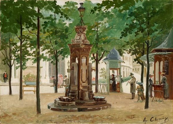 Pariser Platz Oil Painting by Auguste Chaix