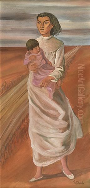 Maternidad Oil Painting by Gertrudis Chale