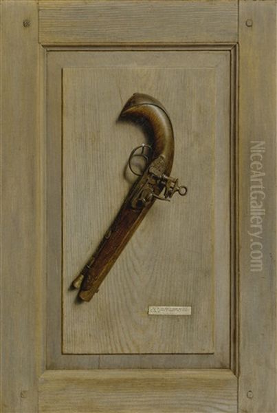 The Old Flintlock (the Old Horse Pistol) Oil Painting by Jefferson David Chalfant