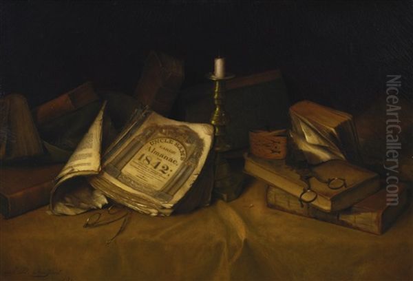 The Old Almanac Oil Painting by Jefferson David Chalfant