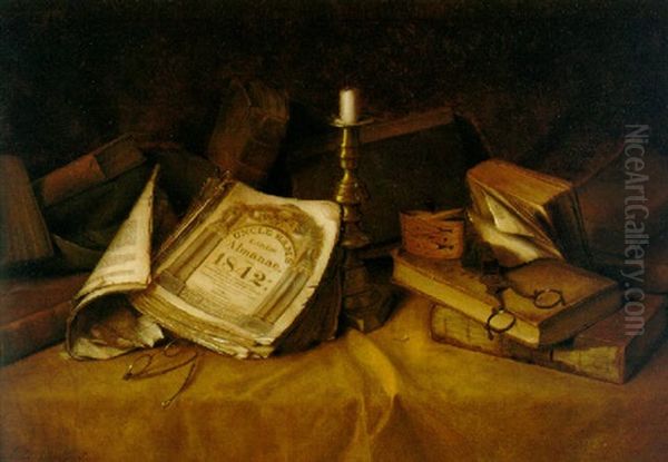 The Old Almanac Oil Painting by Jefferson David Chalfant