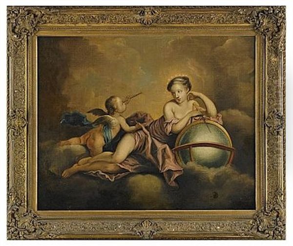 Allegori Over Astronomin Oil Painting by Charles Michel-Ange Challes