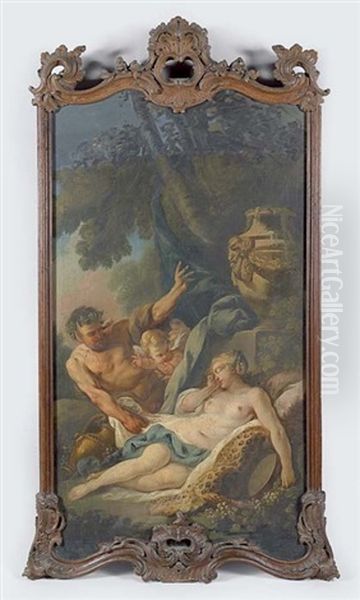 Jupiter Et Antiope Oil Painting by Charles Michel-Ange Challes