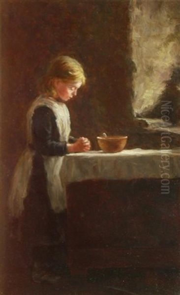 Saying Grace Oil Painting by George Paul Chalmers