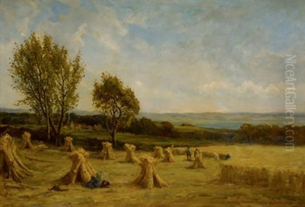 Harvest Time, Fifeshire Oil Painting by Hector Chalmers