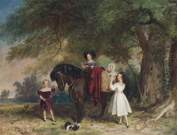 An Afternoon Ride Oil Painting by Alfred Edward Chalon