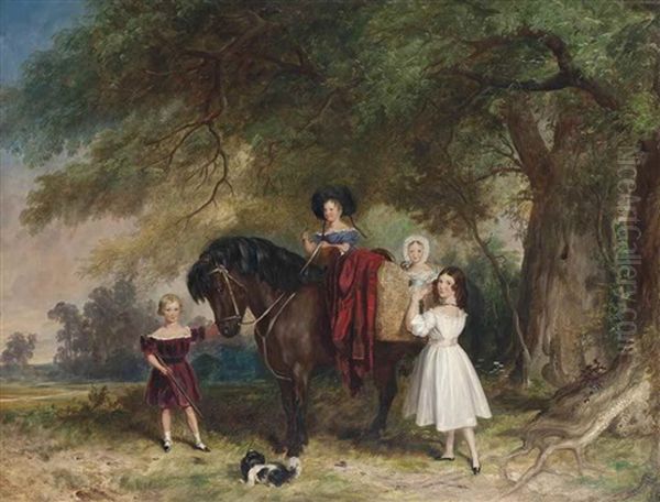 An Afternoon Ride Oil Painting by Alfred Edward Chalon